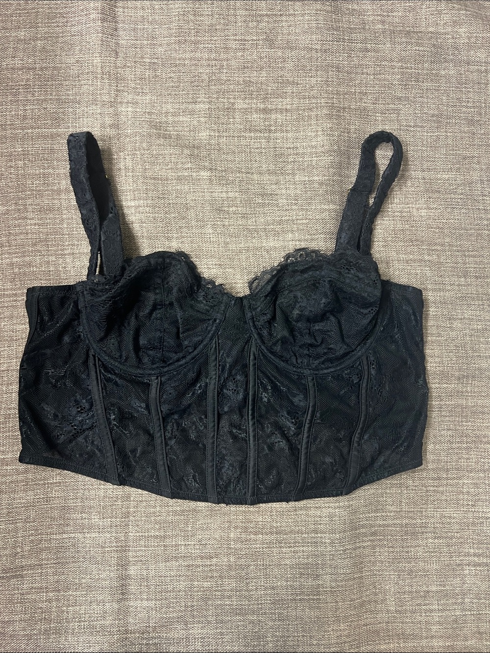 Anthropologie Black Lace Longline Bustier
